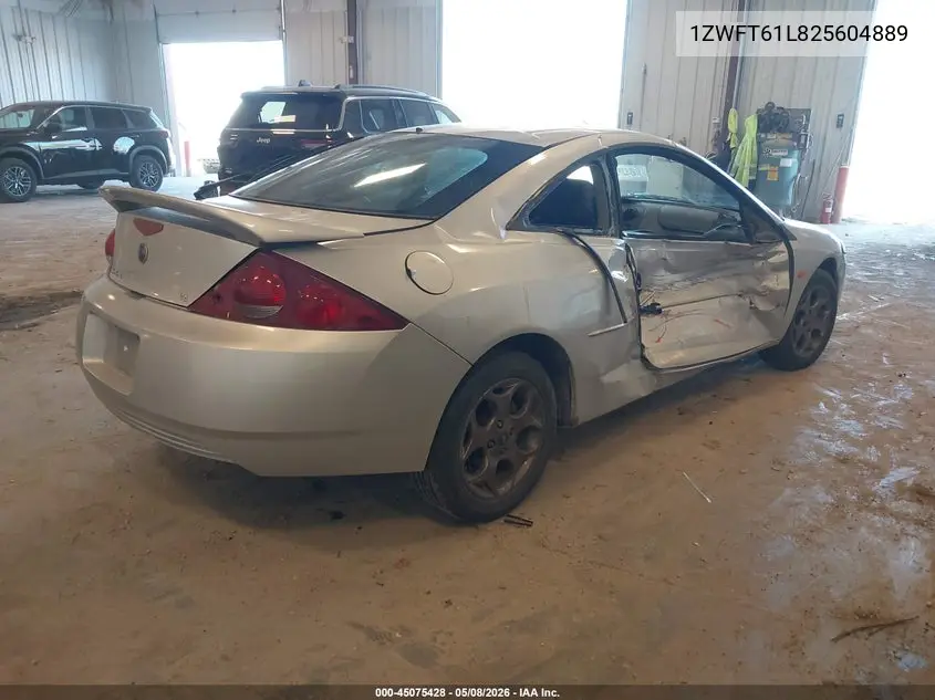 2002 Mercury Cougar V6 VIN: 1ZWFT61L825604889 Lot: 45075428