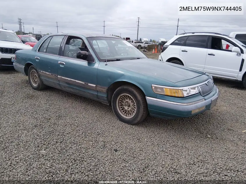 1992 Mercury Grand Marquis Ls VIN: 2MELM75W9NX744405 Lot: 45624248