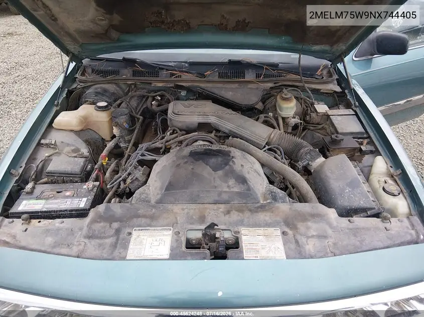 1992 Mercury Grand Marquis Ls VIN: 2MELM75W9NX744405 Lot: 45624248