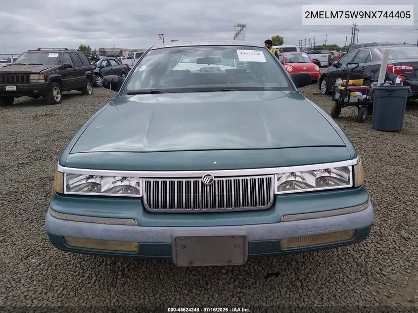 1992 Mercury Grand Marquis Ls VIN: 2MELM75W9NX744405 Lot: 45624248