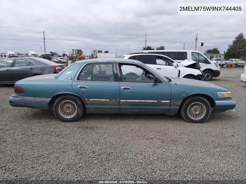 1992 Mercury Grand Marquis Ls VIN: 2MELM75W9NX744405 Lot: 45624248