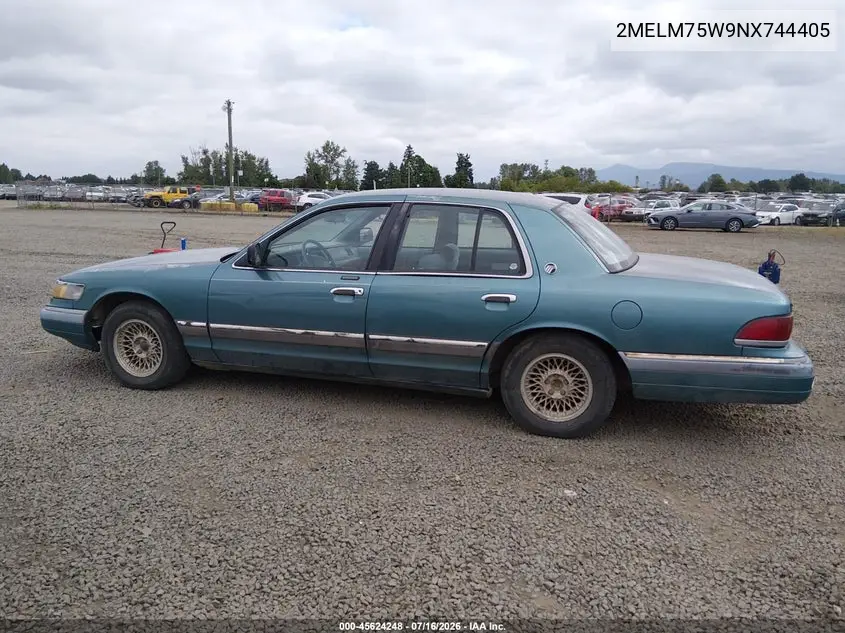 1992 Mercury Grand Marquis Ls VIN: 2MELM75W9NX744405 Lot: 45624248