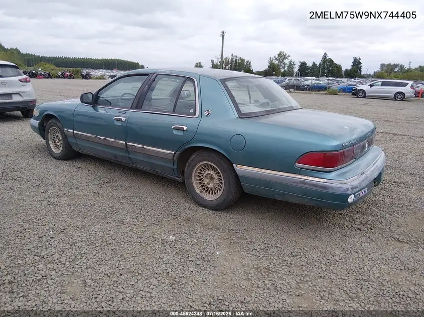 1992 Mercury Grand Marquis Ls VIN: 2MELM75W9NX744405 Lot: 45624248