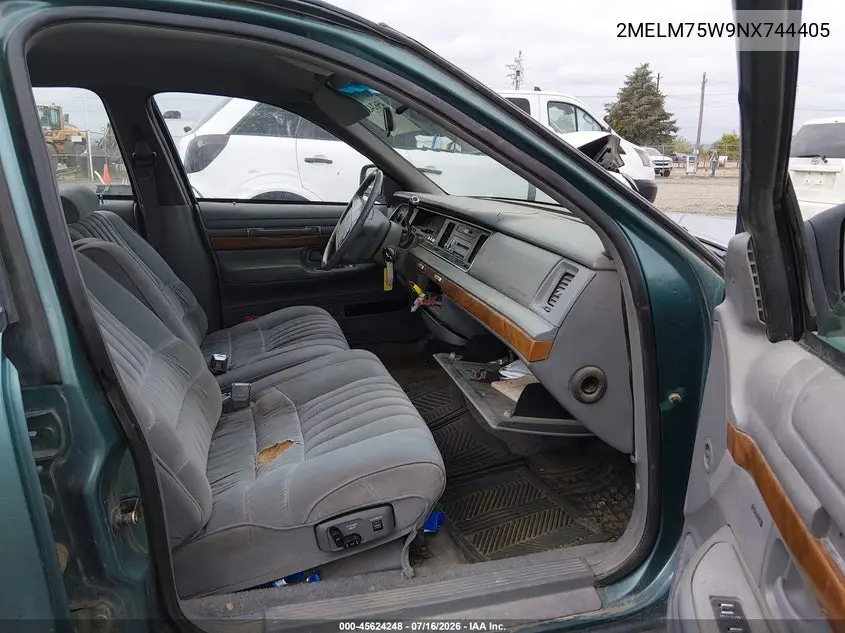 1992 Mercury Grand Marquis Ls VIN: 2MELM75W9NX744405 Lot: 45624248