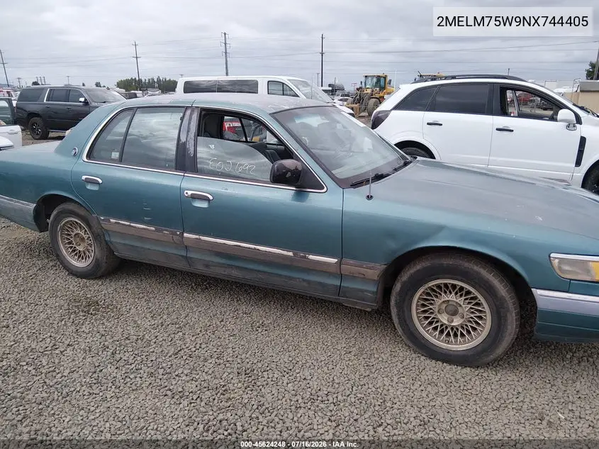 1992 Mercury Grand Marquis Ls VIN: 2MELM75W9NX744405 Lot: 45624248