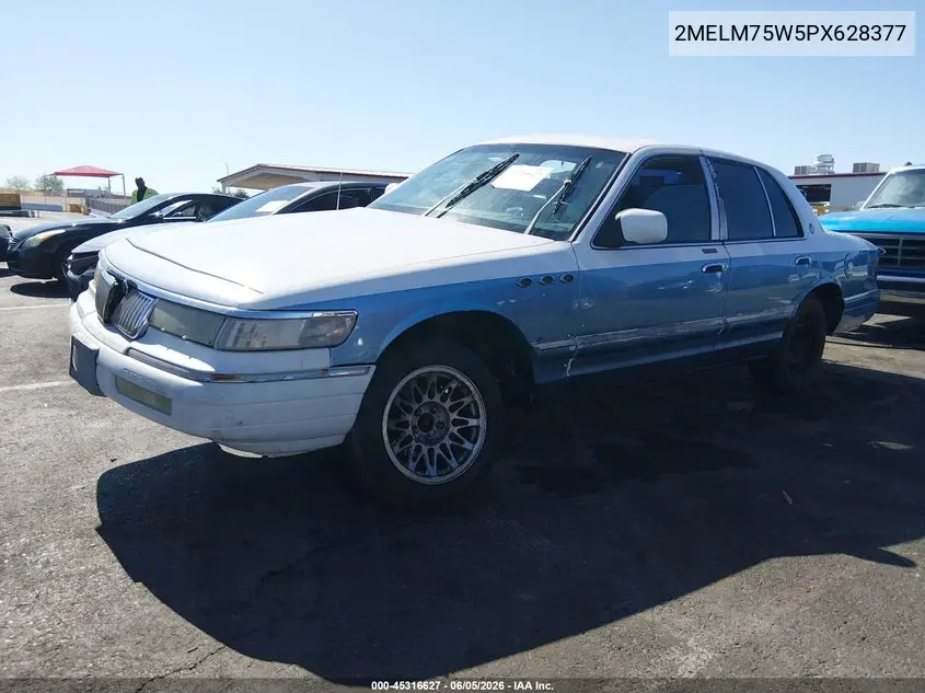 1993 Mercury Grand Marquis Ls VIN: 2MELM75W5PX628377 Lot: 45316627