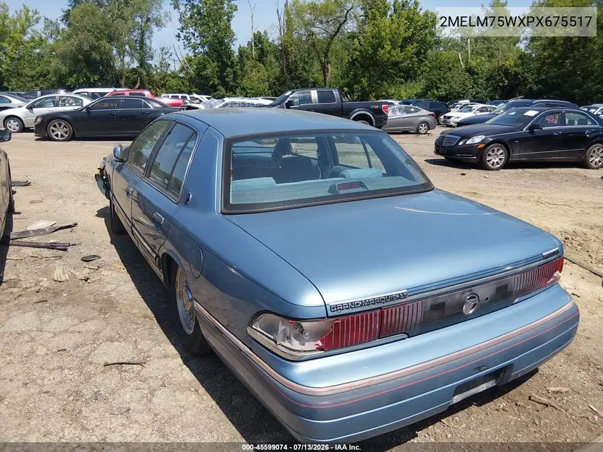 1993 Mercury Grand Marquis Ls VIN: 2MELM75WXPX675517 Lot: 45599074