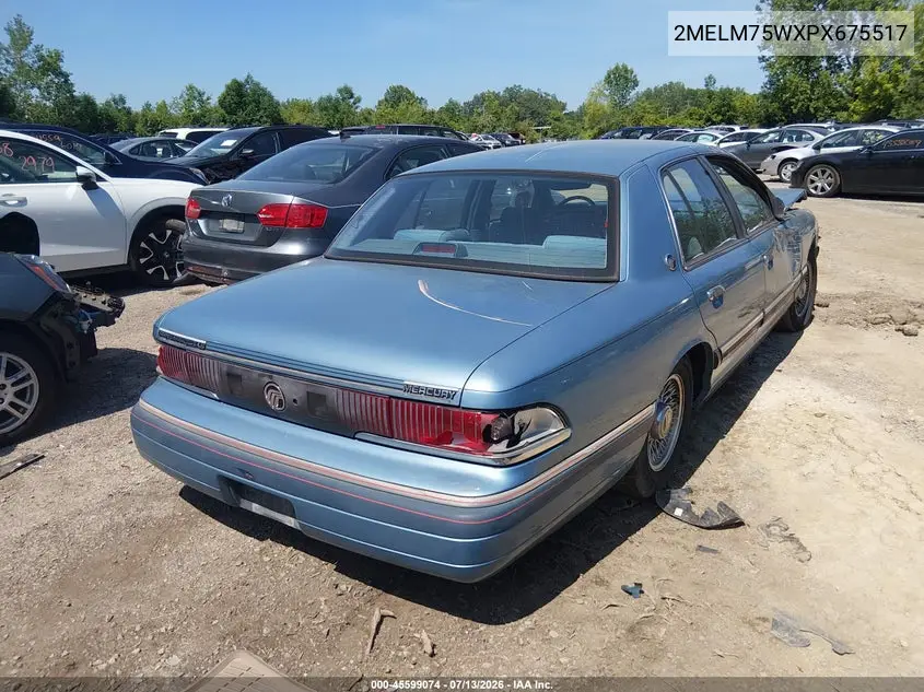 1993 Mercury Grand Marquis Ls VIN: 2MELM75WXPX675517 Lot: 45599074