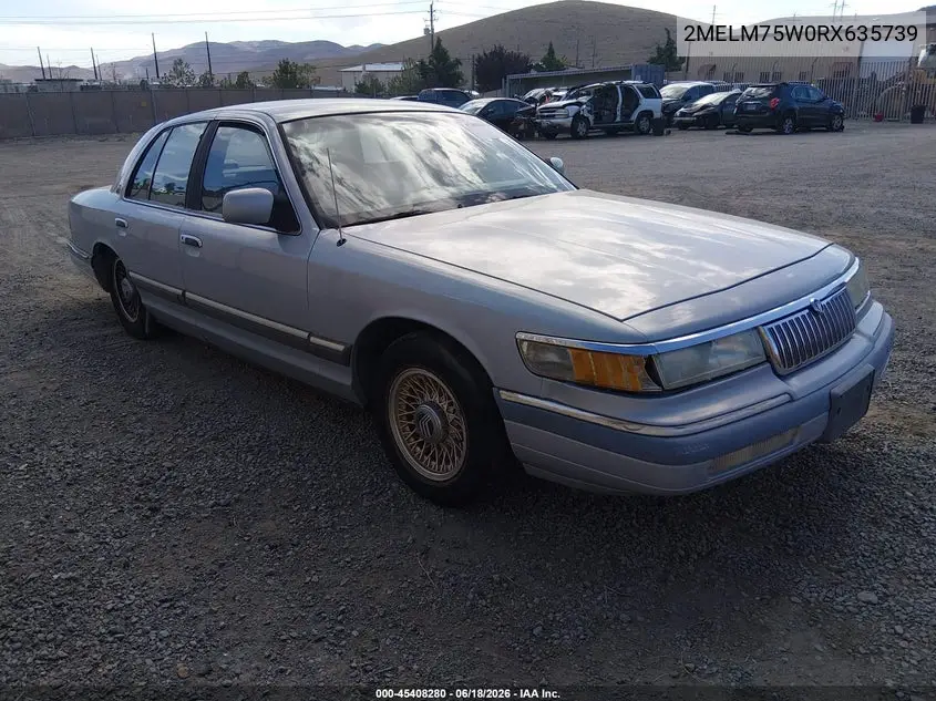 1994 Mercury Grand Marquis Ls VIN: 2MELM75W0RX635739 Lot: 45408280