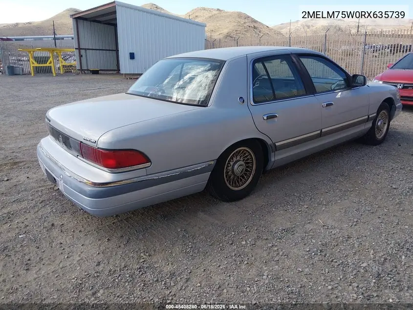 1994 Mercury Grand Marquis Ls VIN: 2MELM75W0RX635739 Lot: 45408280