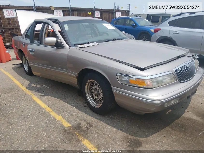 1995 Mercury Grand Marquis Ls VIN: 2MELM75W3SX654274 Lot: 45459029