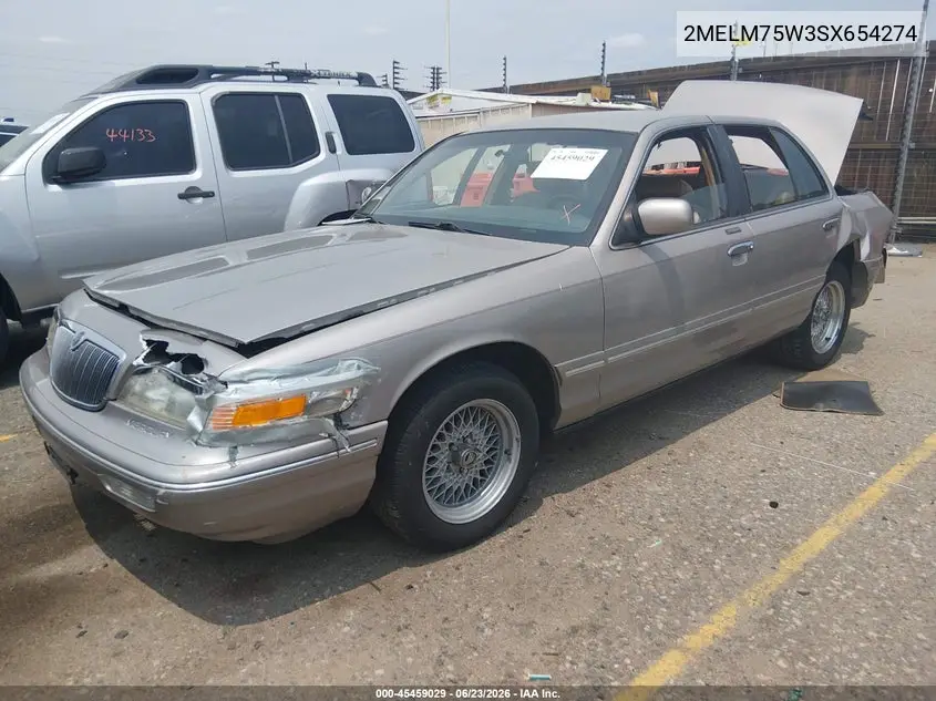 1995 Mercury Grand Marquis Ls VIN: 2MELM75W3SX654274 Lot: 45459029