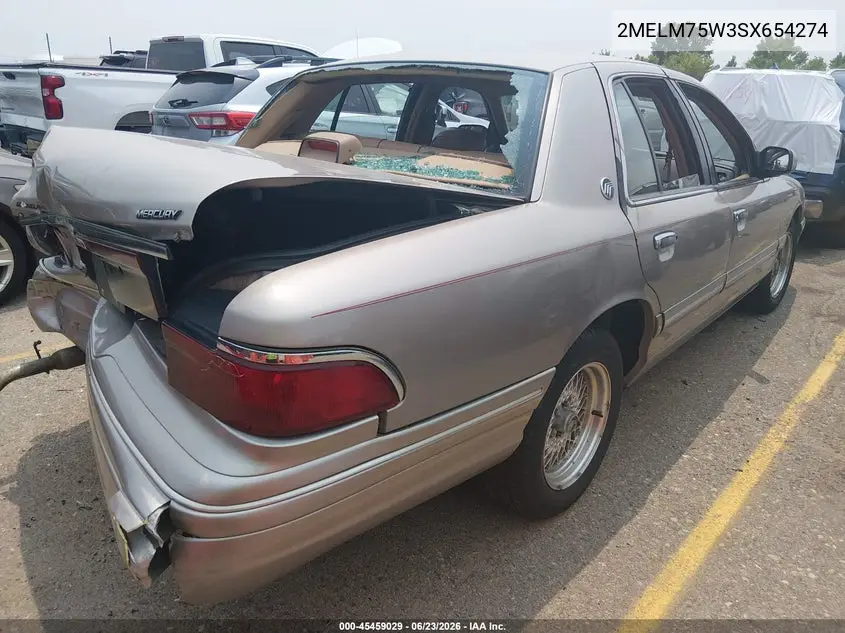 1995 Mercury Grand Marquis Ls VIN: 2MELM75W3SX654274 Lot: 45459029