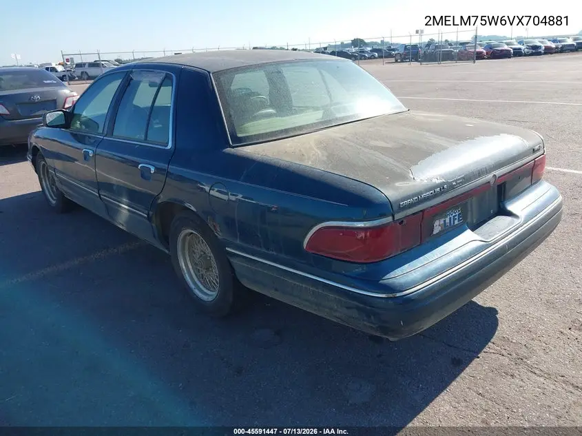 1997 Mercury Grand Marquis Ls VIN: 2MELM75W6VX704881 Lot: 45591447