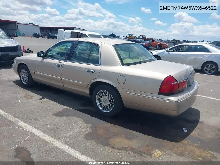 1998 Mercury Grand Marquis VIN: 2MEFM74W5WX646522 Lot: 45222782