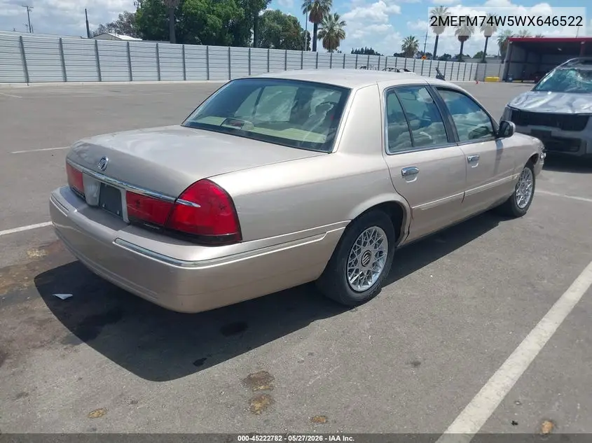 1998 Mercury Grand Marquis VIN: 2MEFM74W5WX646522 Lot: 45222782