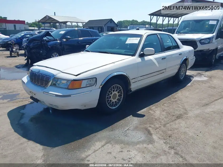 1998 Mercury Grand Marquis VIN: 2MEFM74W1WX685009 Lot: 45359206