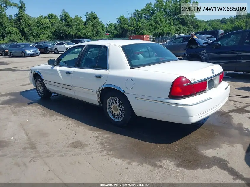 1998 Mercury Grand Marquis VIN: 2MEFM74W1WX685009 Lot: 45359206