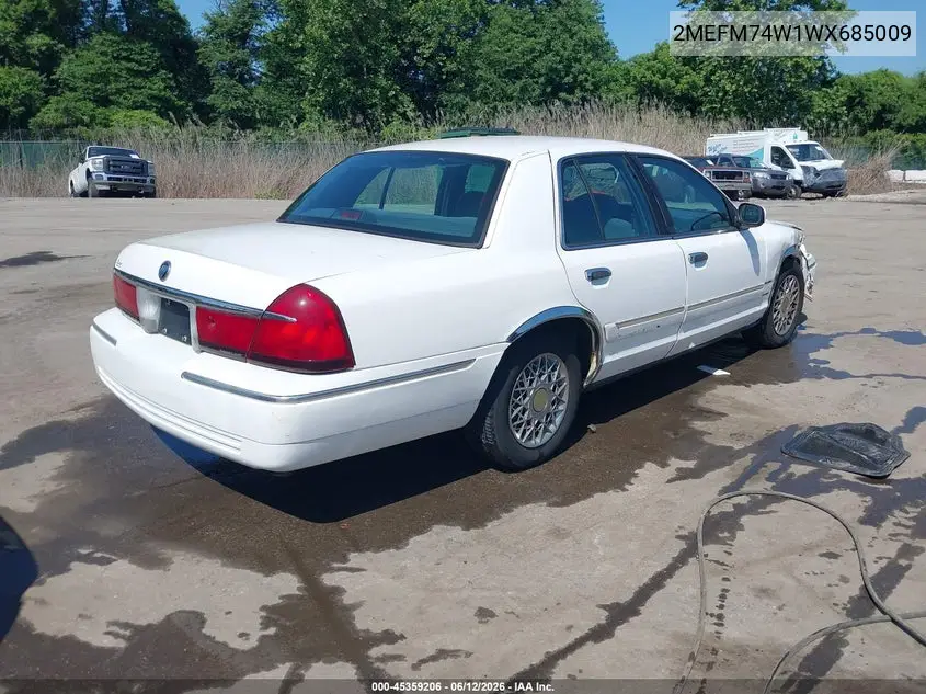 1998 Mercury Grand Marquis VIN: 2MEFM74W1WX685009 Lot: 45359206