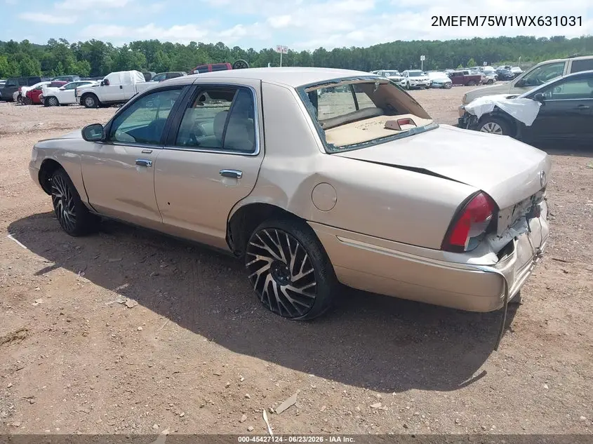 1998 Mercury Grand Marquis VIN: 2MEFM75W1WX631031 Lot: 45427124