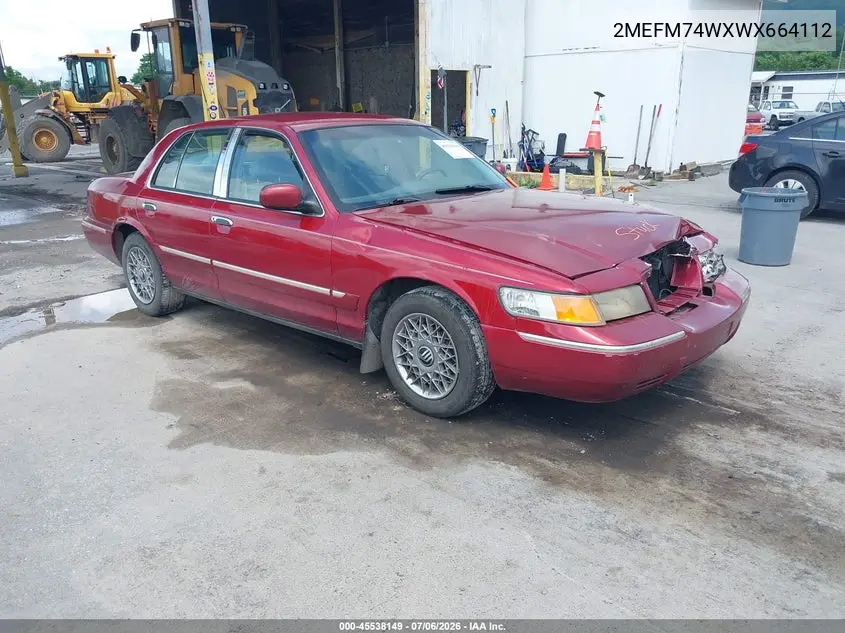 1998 Mercury Grand Marquis VIN: 2MEFM74WXWX664112 Lot: 45538149