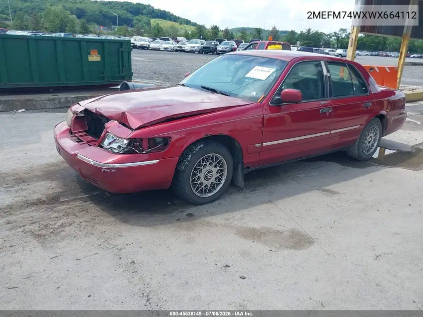 1998 Mercury Grand Marquis VIN: 2MEFM74WXWX664112 Lot: 45538149