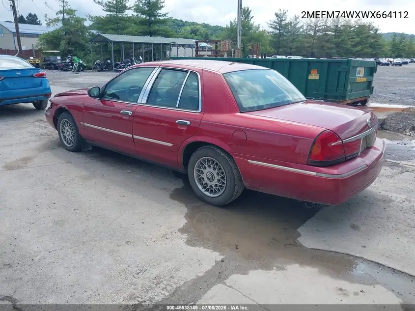 1998 Mercury Grand Marquis VIN: 2MEFM74WXWX664112 Lot: 45538149