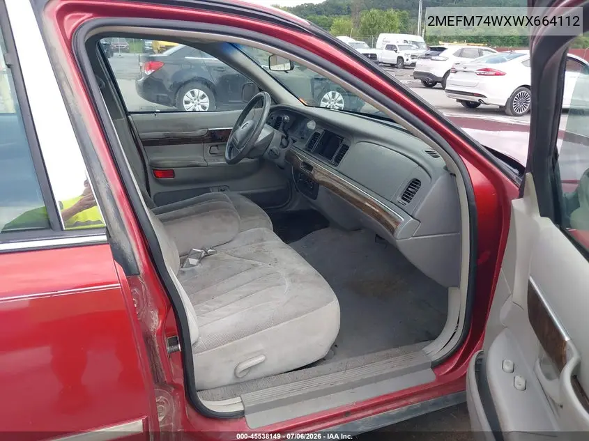 1998 Mercury Grand Marquis VIN: 2MEFM74WXWX664112 Lot: 45538149