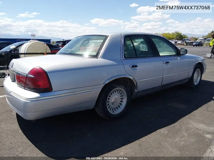 1999 Mercury Grand Marquis Ls VIN: 2MEFM75W4XX737068 Lot: 45212482