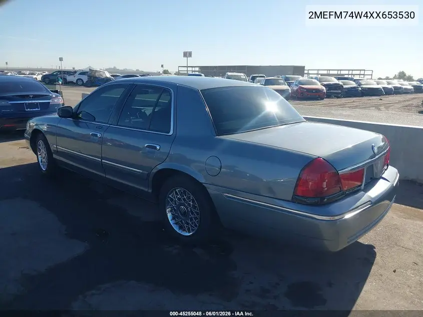 1999 Mercury Grand Marquis Gs VIN: 2MEFM74W4XX653530 Lot: 45255048