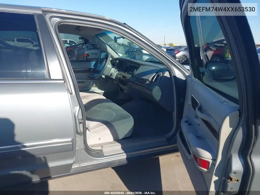 1999 Mercury Grand Marquis Gs VIN: 2MEFM74W4XX653530 Lot: 45255048