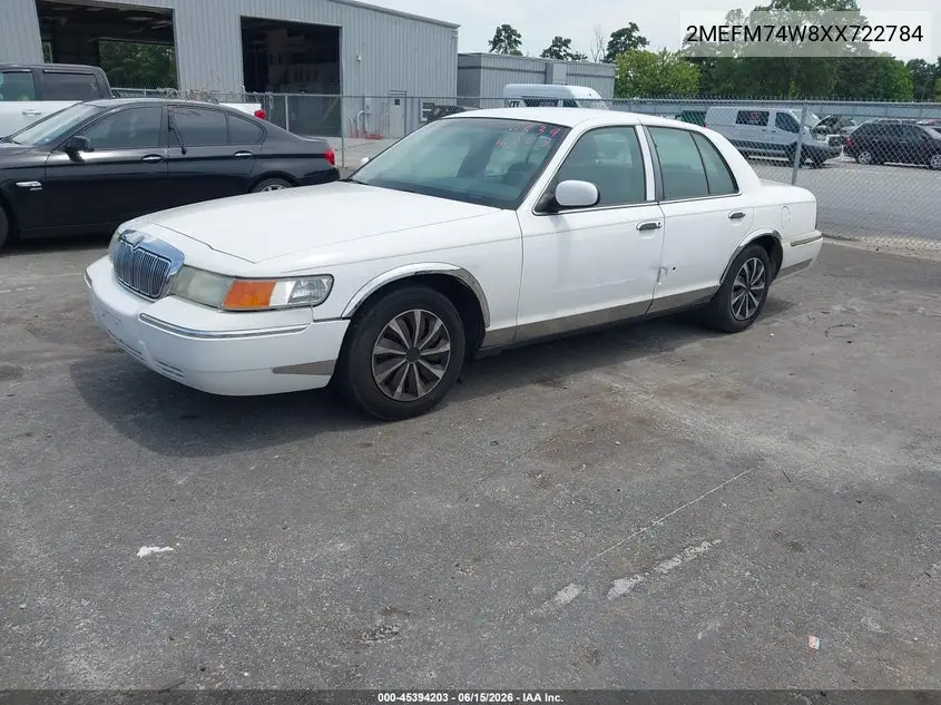 1999 Mercury Grand Marquis Gs VIN: 2MEFM74W8XX722784 Lot: 45394203