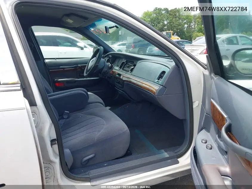 1999 Mercury Grand Marquis Gs VIN: 2MEFM74W8XX722784 Lot: 45394203