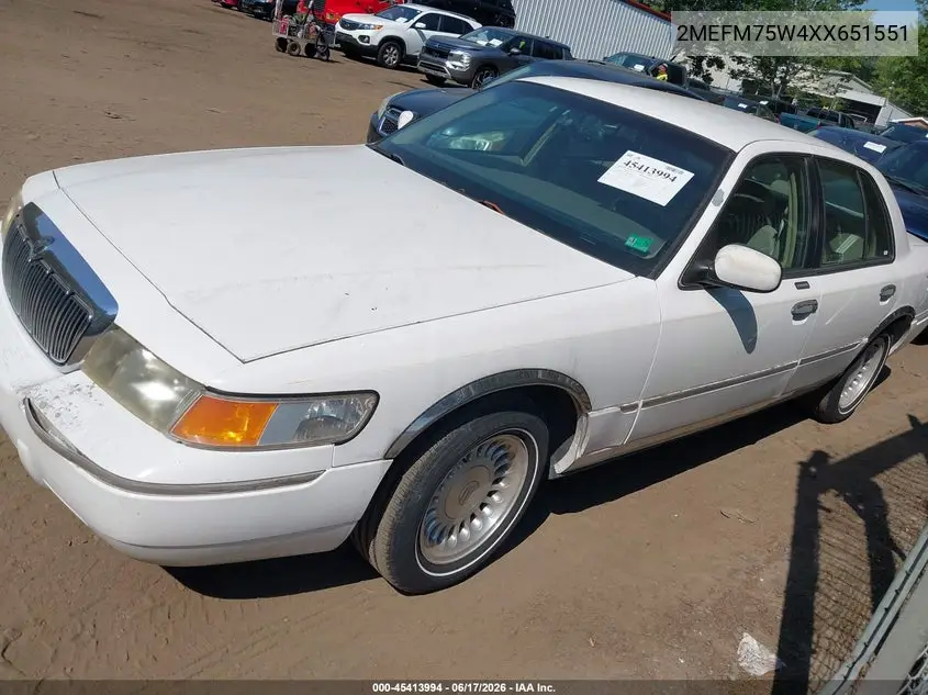 1999 Mercury Grand Marquis Ls VIN: 2MEFM75W4XX651551 Lot: 45413994