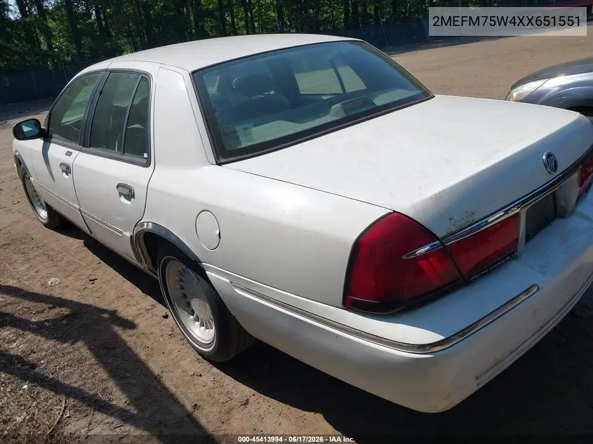 1999 Mercury Grand Marquis Ls VIN: 2MEFM75W4XX651551 Lot: 45413994