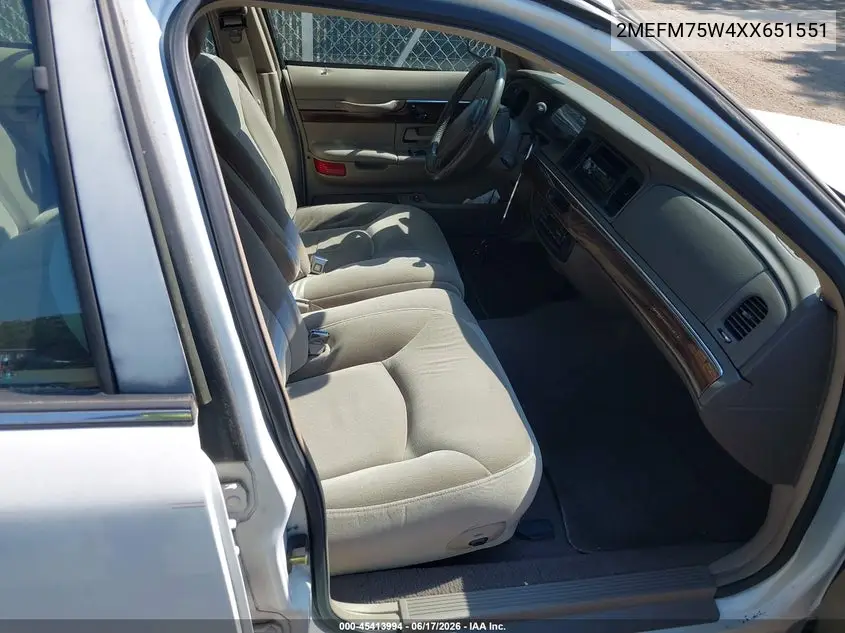 1999 Mercury Grand Marquis Ls VIN: 2MEFM75W4XX651551 Lot: 45413994