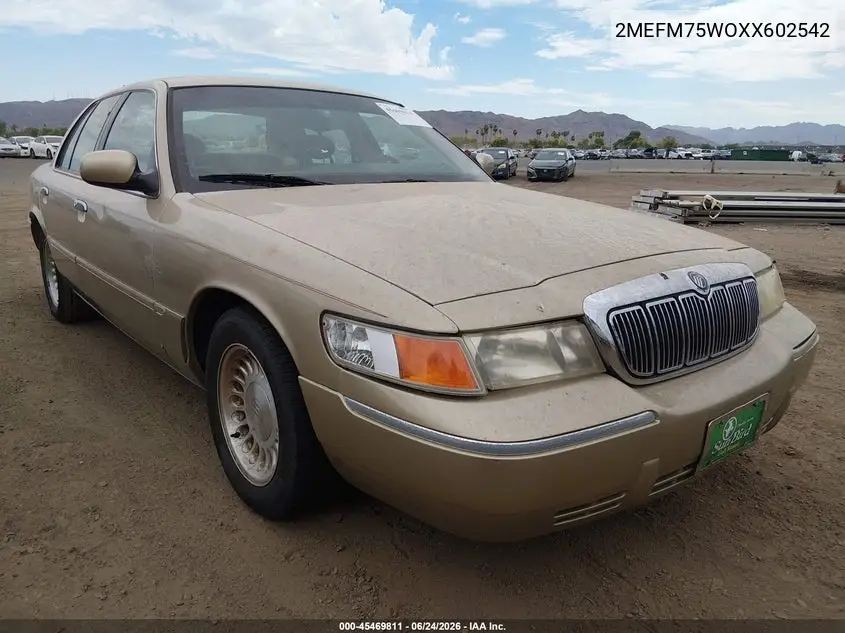1999 Mercury Grand Marquis Ls VIN: 2MEFM75W0XX602542 Lot: 45469811