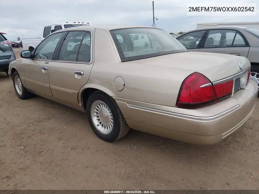 1999 Mercury Grand Marquis Ls VIN: 2MEFM75W0XX602542 Lot: 45469811