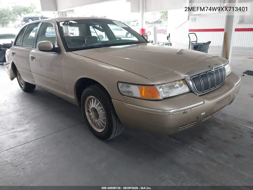 1999 Mercury Grand Marquis Gs VIN: 2MEFM74W9XX713401 Lot: 45506738