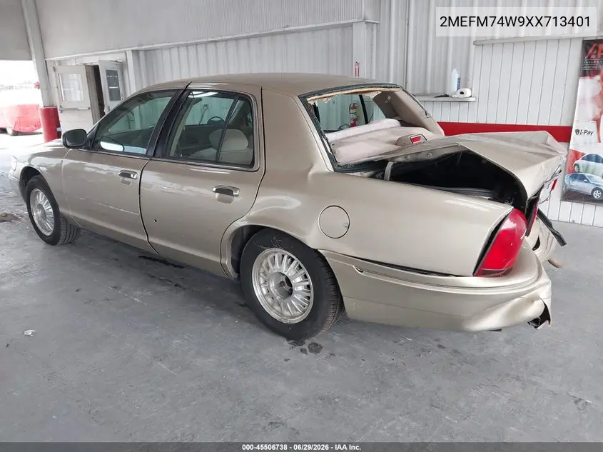 1999 Mercury Grand Marquis Gs VIN: 2MEFM74W9XX713401 Lot: 45506738