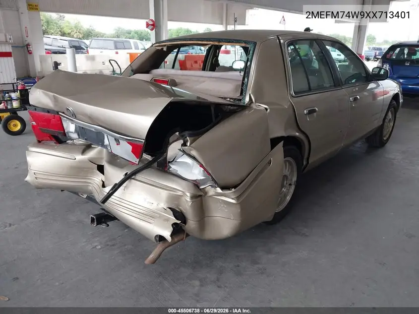 1999 Mercury Grand Marquis Gs VIN: 2MEFM74W9XX713401 Lot: 45506738
