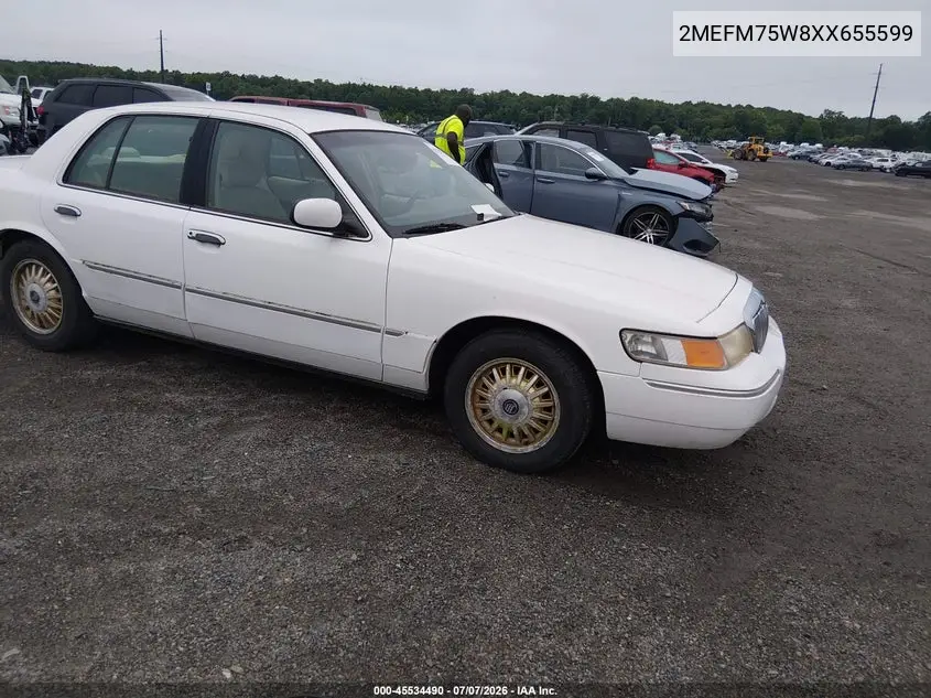 1999 Mercury Grand Marquis Ls VIN: 2MEFM75W8XX655599 Lot: 45534490