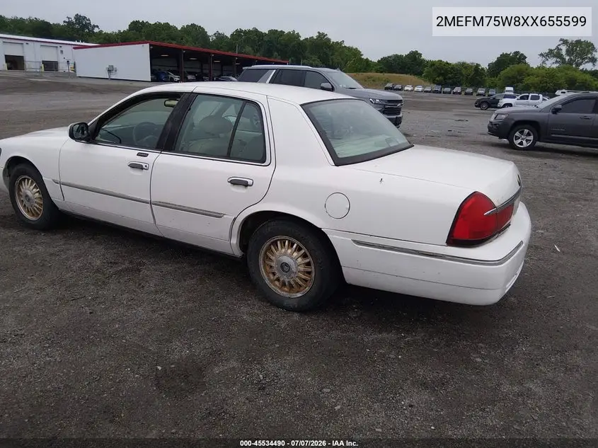 1999 Mercury Grand Marquis Ls VIN: 2MEFM75W8XX655599 Lot: 45534490
