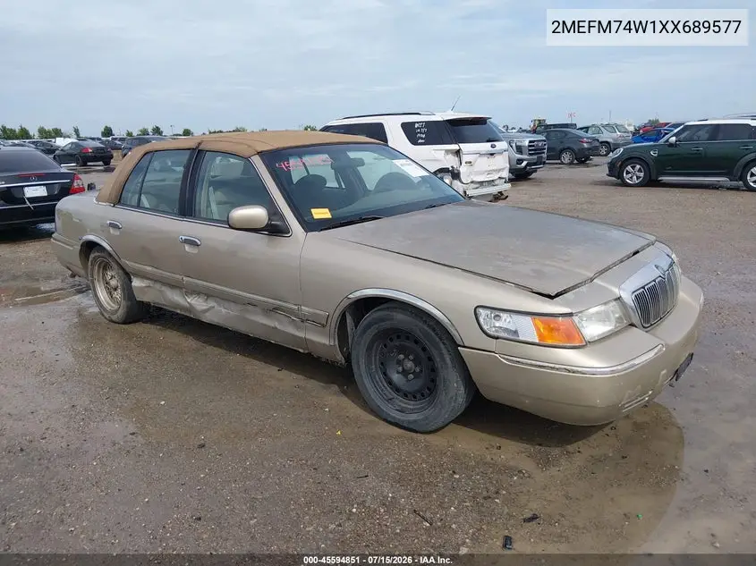 1999 Mercury Grand Marquis Gs VIN: 2MEFM74W1XX689577 Lot: 45594851