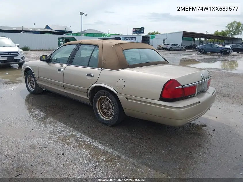 1999 Mercury Grand Marquis Gs VIN: 2MEFM74W1XX689577 Lot: 45594851