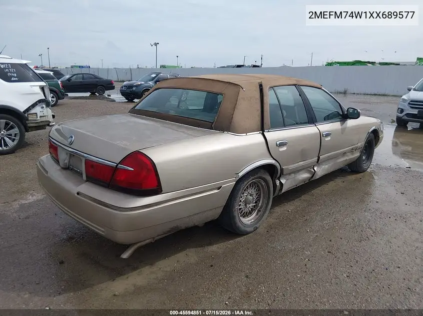 1999 Mercury Grand Marquis Gs VIN: 2MEFM74W1XX689577 Lot: 45594851