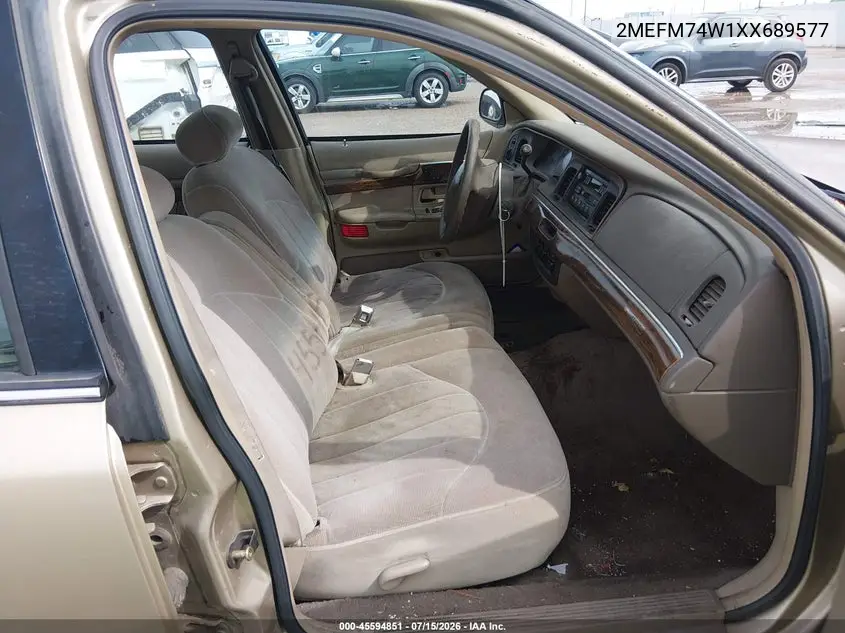 1999 Mercury Grand Marquis Gs VIN: 2MEFM74W1XX689577 Lot: 45594851