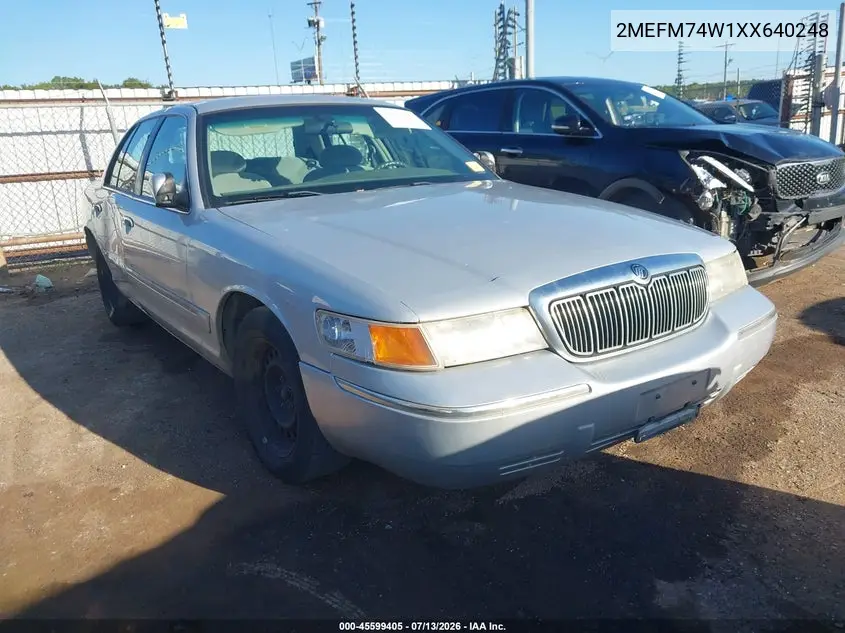 1999 Mercury Grand Marquis Gs VIN: 2MEFM74W1XX640248 Lot: 45599405