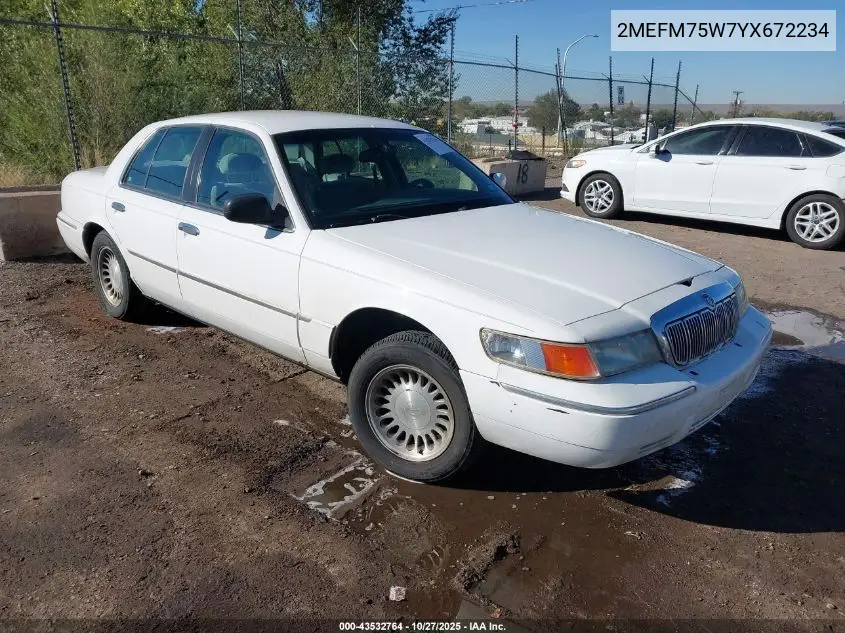 2MEFM75W7YX672234 2000 Mercury Grand Marquis Ls