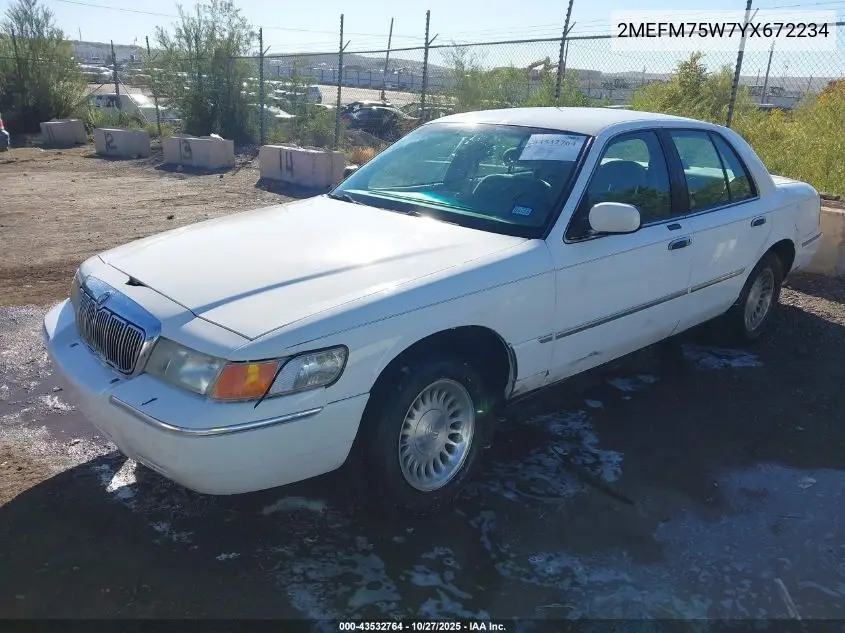 2MEFM75W7YX672234 2000 Mercury Grand Marquis Ls